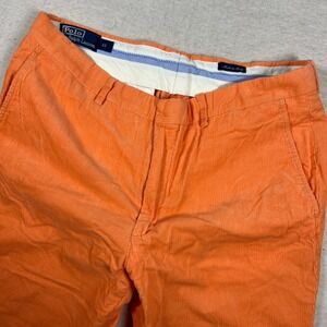Polo Ralph Lauren‎ Made in Italy Corduroy Pants Orange Men's 33 Straight Leg VTG